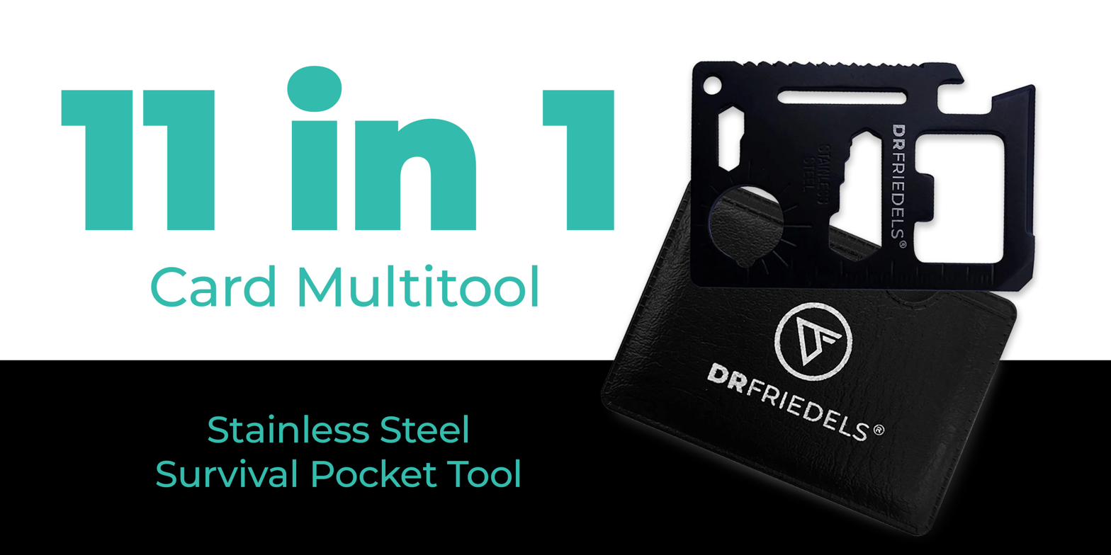 11-in-1 Card Multi-Tool — Stainless Steel Survival Pocket Tool