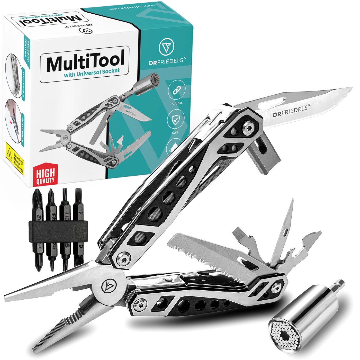 DRFRIEDELS 22-in-1 Multi-Tool with universal socket and bit set