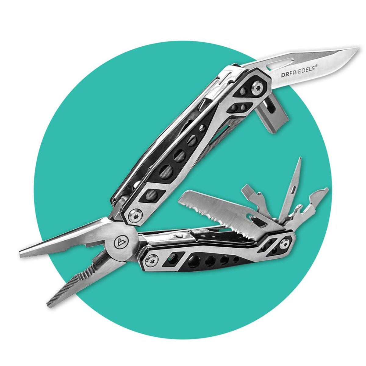 DRFRIEDELS Multi-Tool on teal circle